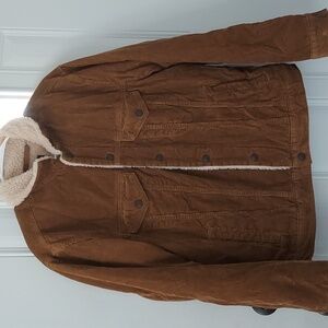 GAP ,name Brand,Brown Sherpa-Lined Winter Jacket